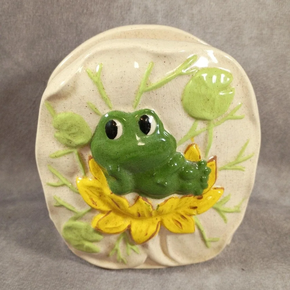 Vintage Neil the Frog Napkin Holder 1979 Hobbyist Piece Speckled Glaze